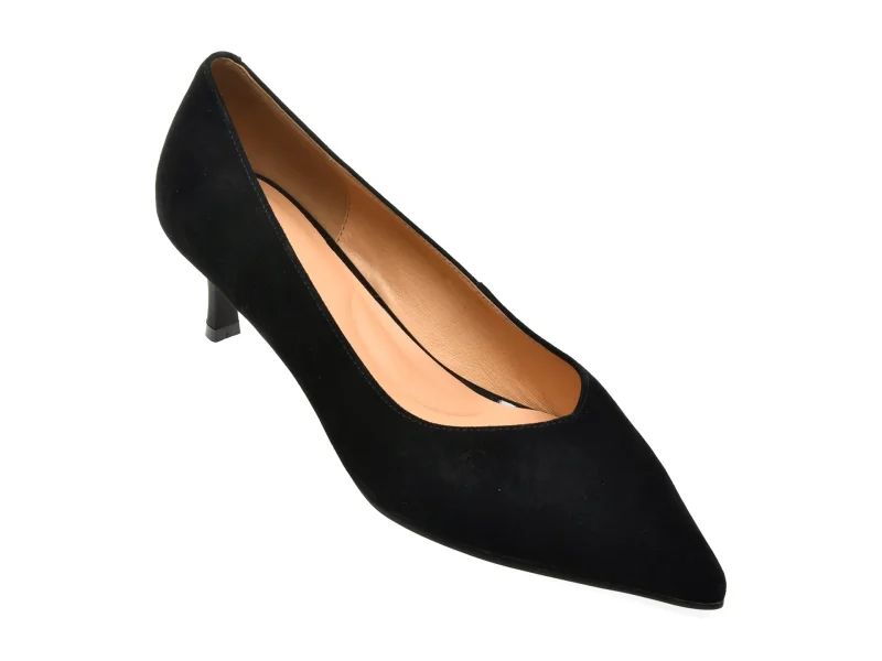 Pantofi eleganti EPICA negri, 5663, din piele intoarsa
