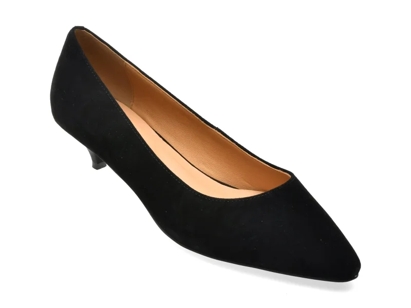 Pantofi eleganti EPICA negri, 8137, din piele intoarsa