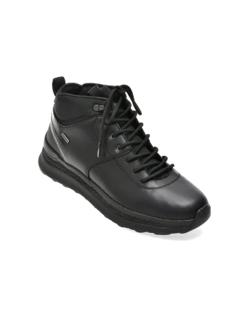Ghete GEOX negre, U56HMC, din piele naturala