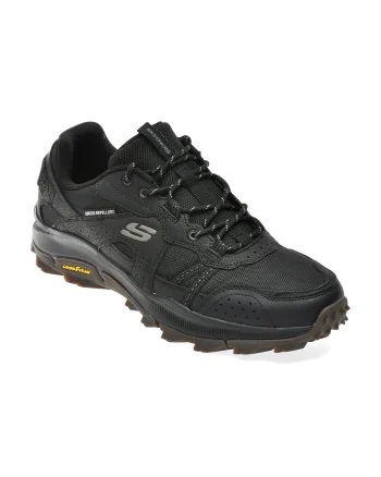 Pantofi sport SKECHERS negri, 237790, din material textil si piele naturala