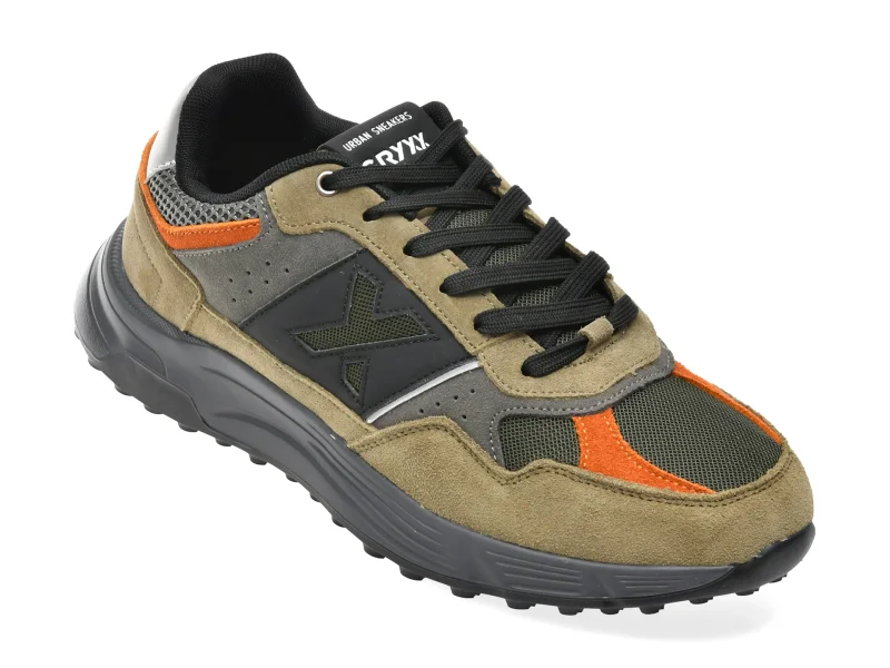 Pantofi sport GRYXX verzi, 25003, din piele intoarsa