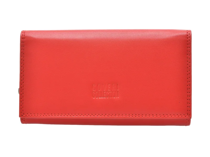Portofel COVERI COLLECTION rosu, 408155, din piele naturala