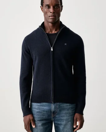 Hackett London  pulover cu fermoar pentru bărbați din lână