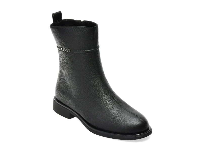 Ghete EPICA negre, T1506, din piele naturala