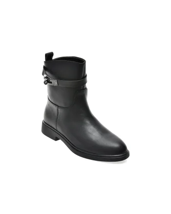 Ghete EPICA negre, T1586A, din piele naturala