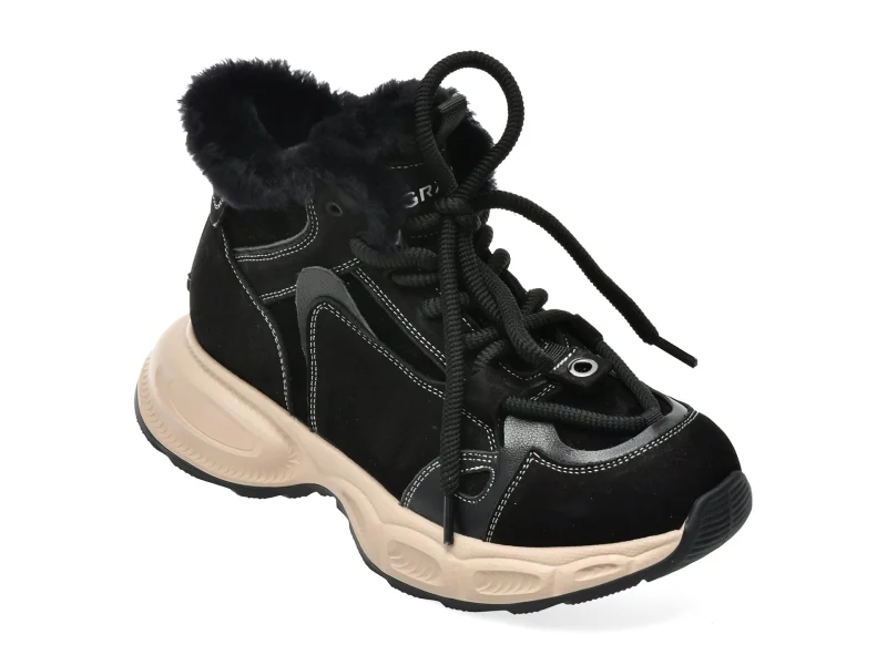 Ghete GRYXX negre, 25059, din nabuc