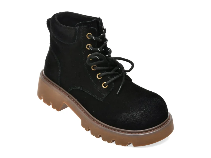 Ghete GRYXX negre, 258837, din piele intoarsa
