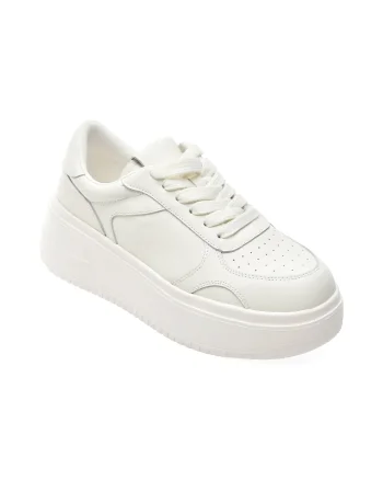 Pantofi sport EPICA albi, 258819, din piele naturala