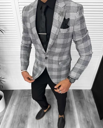 Sacou barbati slim fit gri 3094 P18-5.1