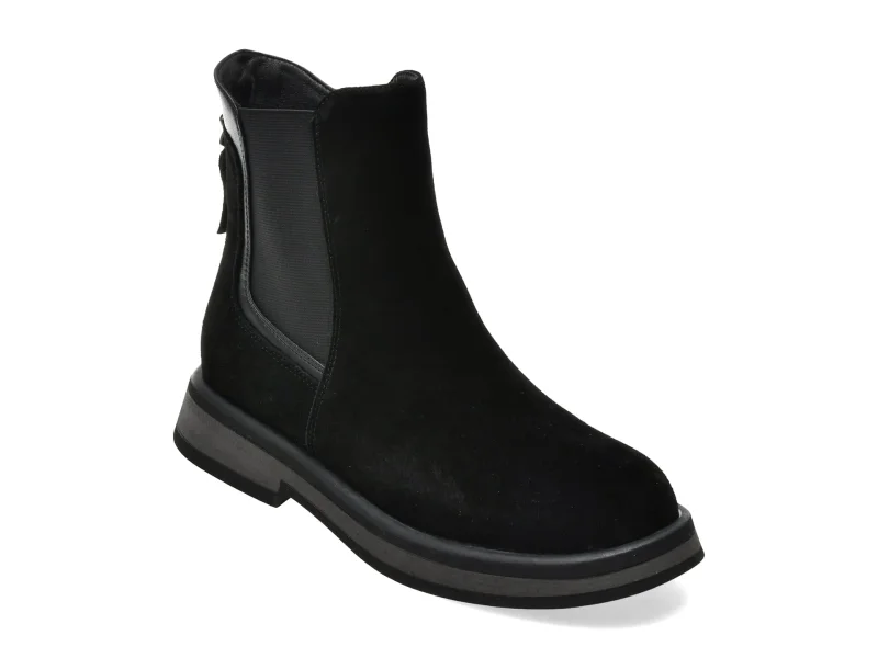 Ghete FLAVIA PASSINI negre, T1152, din piele intoarsa