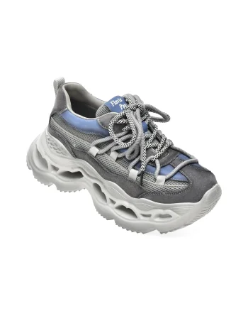 Pantofi sport FLAVIA PASSINI gri, 6386, din material textil si piele naturala
