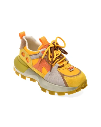 Pantofi sport GRYXX galbeni, 8068, din piele ecologica