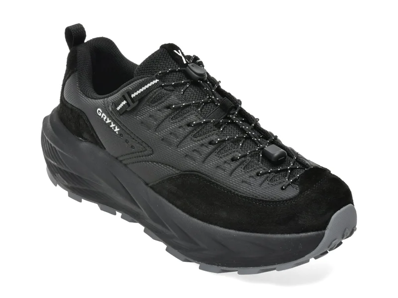 Pantofi sport GRYXX negri, 25078, din material textil si piele naturala