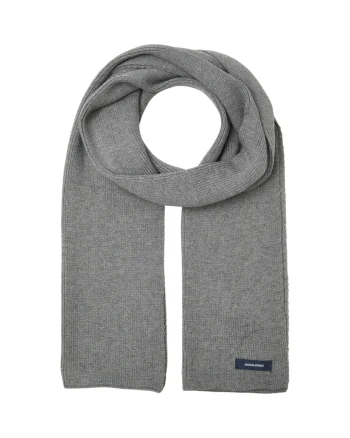 Jack & Jones Fular barbati, cu textura striata, Gri inchis (SELECTATI MARIMEA: Universala)
