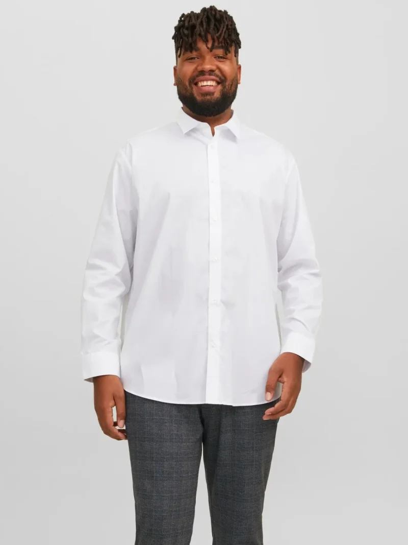 Jack & Jones Plus Camasa barbati big sizes, Joe, Regular fit, Alb (SELECTATI MARIMEA: 3XL)