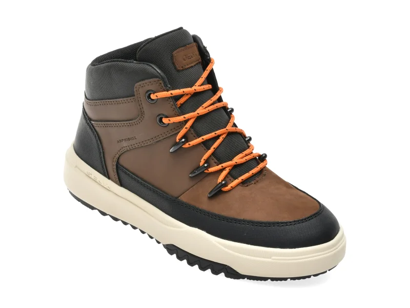 Ghete GEOX maro, J56FMA, din piele ecologica
