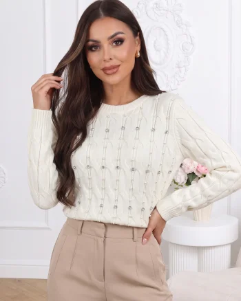 Pulover elegant din tricot torsa...