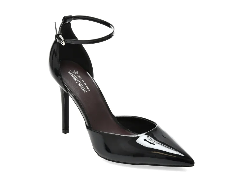 Pantofi eleganti CALL IT SPRING negri, SURII 001, din piele ecologica lacuita