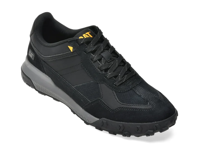 Pantofi sport CATERPILLAR negri, HEX READY T-TOE, din piele naturala si material textil