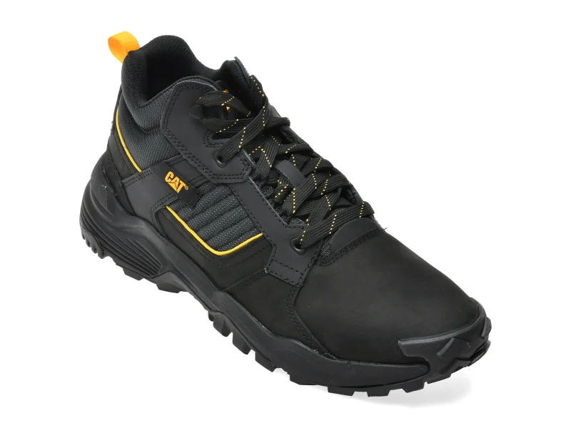 Ghete CATERPILLAR negre, GRAPPLE LEATHER MID, din piele naturala