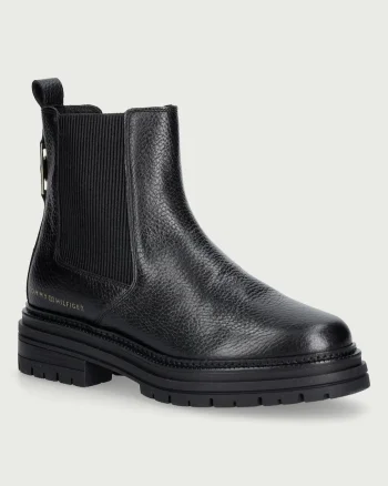 Tommy Hilfiger  ghete scurte pentru femei din piele TH EMBOSS GRAIN LEATHER CHELSEA