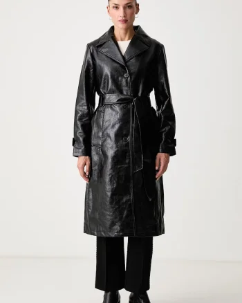 DKNY  palton pentru femei din imitație de piele