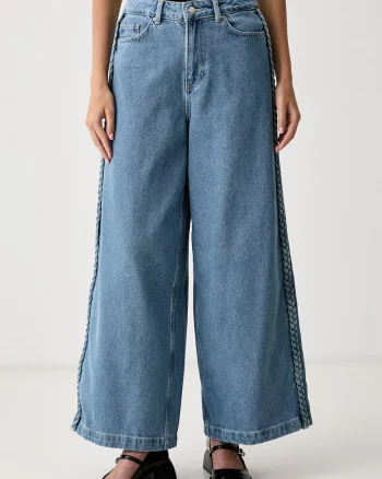 Never Fully Dressed  blugi wide leg pentru femei