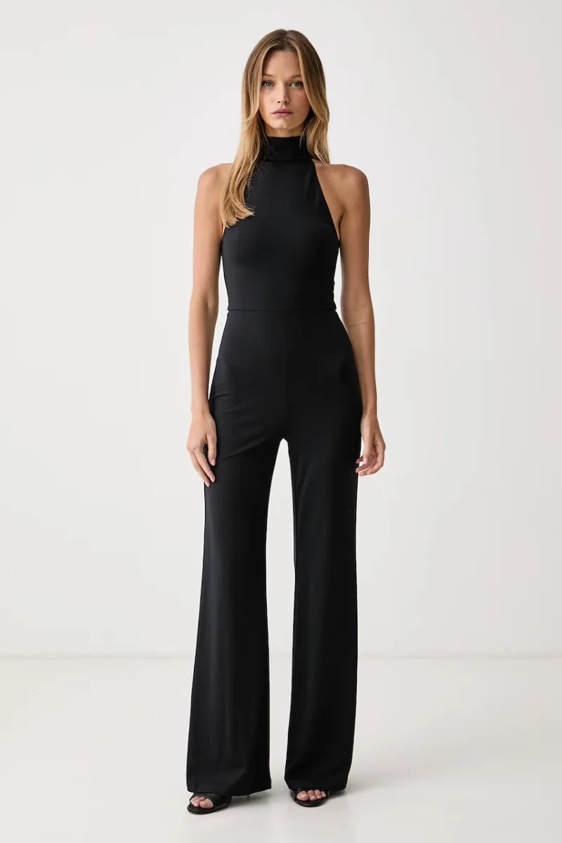 Le Privé  salopetă pentru femei cu vâscoză MAELLE JUMPSUIT NOIR