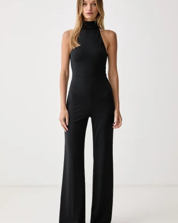Le Privé  salopetă pentru femei cu vâscoză MAELLE JUMPSUIT NOIR