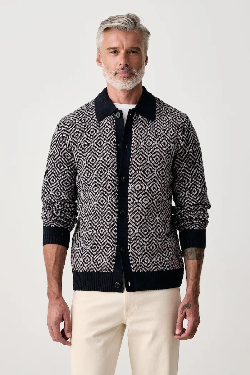 Lindbergh  cardigan pentru bărbați cu amestec de lână