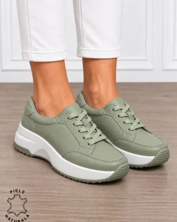 Pantofi damă din piele naturală cu șiret CRL1860 BARILLA
