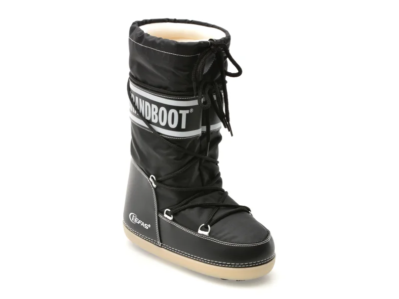 Cizme GRANDBOOT negre, 01, din material textil