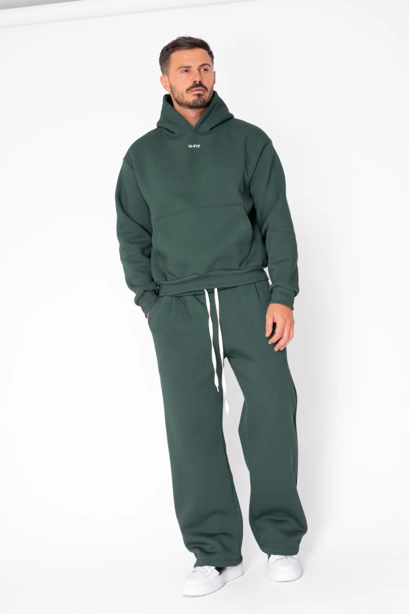 Set Street Winter hanorac si pantalon drept Bottle Green