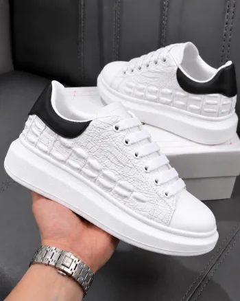 Adidasi dama casual albi cu negru 6627