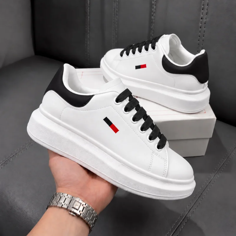 Adidasi dama casual albi cu sireturi negre 6623