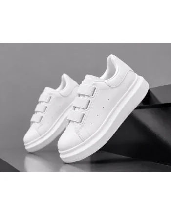 Adidasi dama casual albi cu roz  inchidere cu elastic  8901