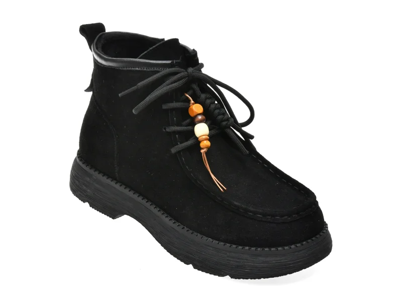 Ghete GRYXX negre, 90100, din piele intoarsa