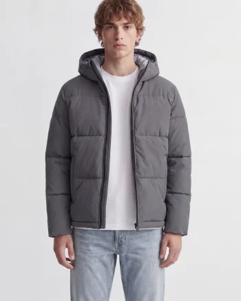 Jack & Jones Geaca barbati, cu gluga, Regular fit, JJGALAXY, Gri inchis (SELECTATI MARIMEA: S)