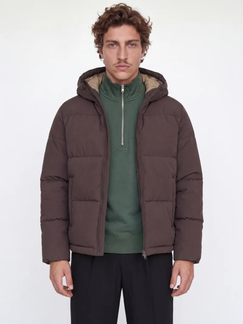 Jack & Jones Geaca barbati, cu gluga, Regular fit, JJGALAXY, Maro inchis (SELECTATI MARIMEA: S)