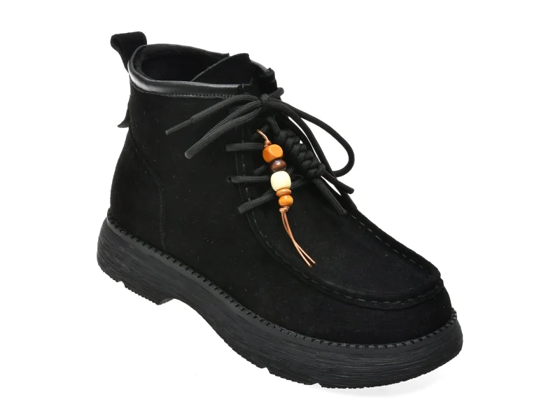 Ghete GRYXX negre, 90100, din piele intoarsa