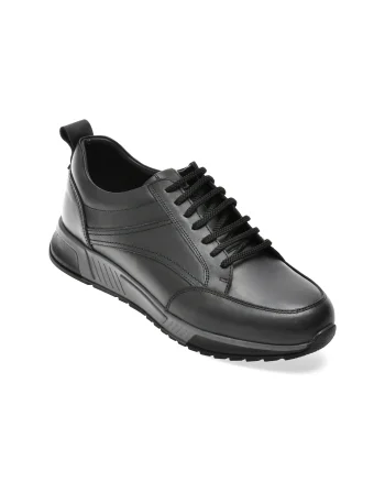 Pantofi sport OTTER negri, ET429, din piele naturala