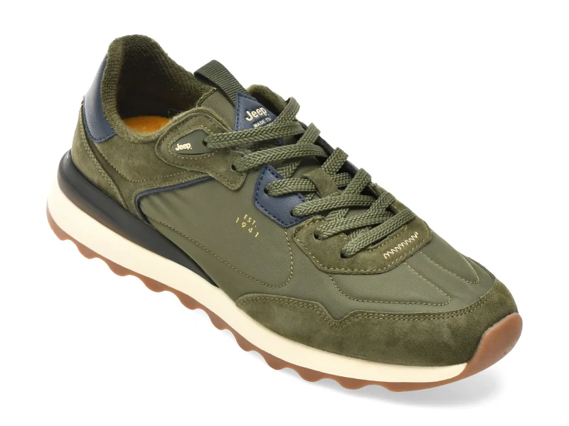 Pantofi sport JEEP kaki, 62121, din material textil