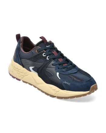 Pantofi sport JEEP bleumarin, 62110, din material textil si piele naturala