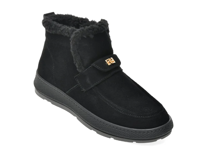 Ghete FLAVIA PASSINI negre, 83231S, din piele intoarsa
