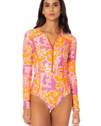 Maaji  costum de baie cu mânecă lungă pentru femei Flamingo Glow Trition