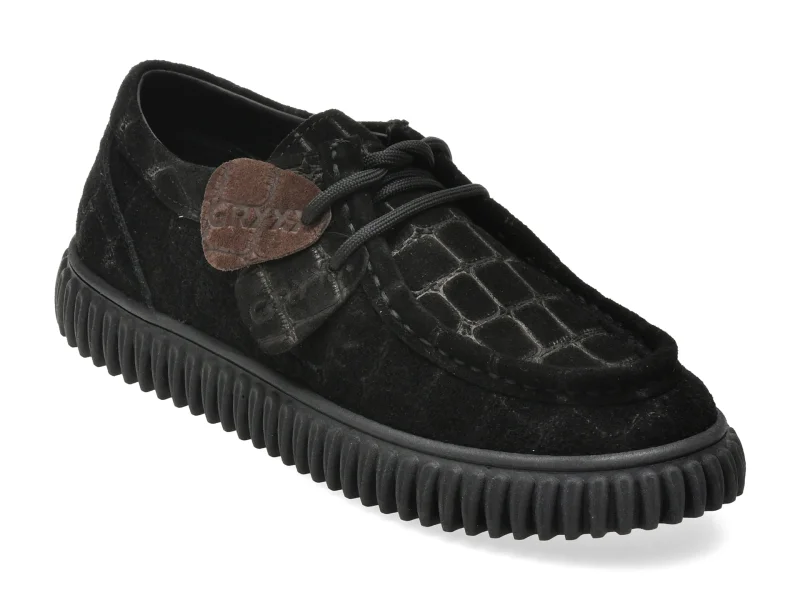 Mocasini GRYXX negri, 2204747, din piele intoarsa