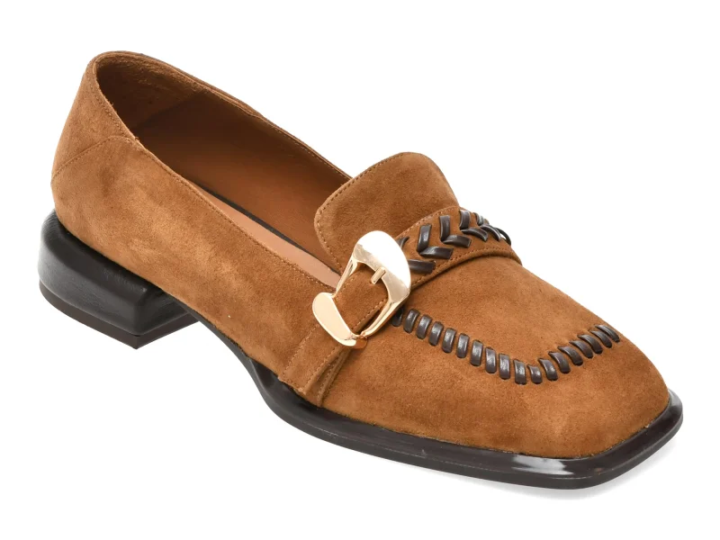 Mocasini EPICA maro, 669B602, din piele intoarsa