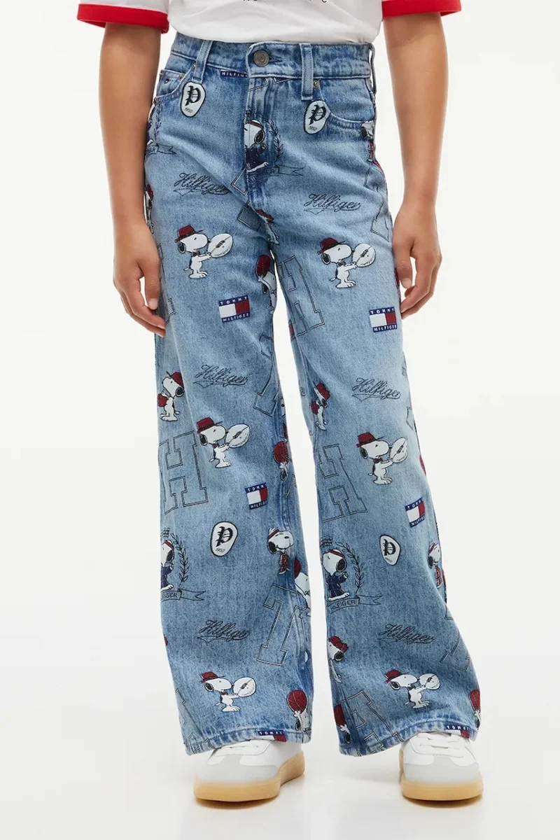 Tommy Hilfiger  blugi wide leg pentru copii x Peanuts