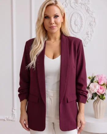 Sacou elegant marime mare bordo ...