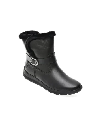 Ghete RIEKER negre, Z0081, din piele naturala
